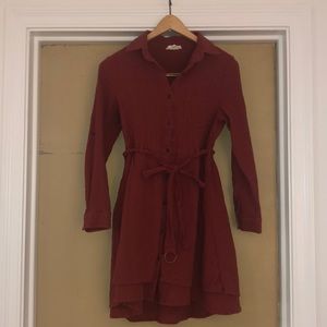 Thick, button-up dress